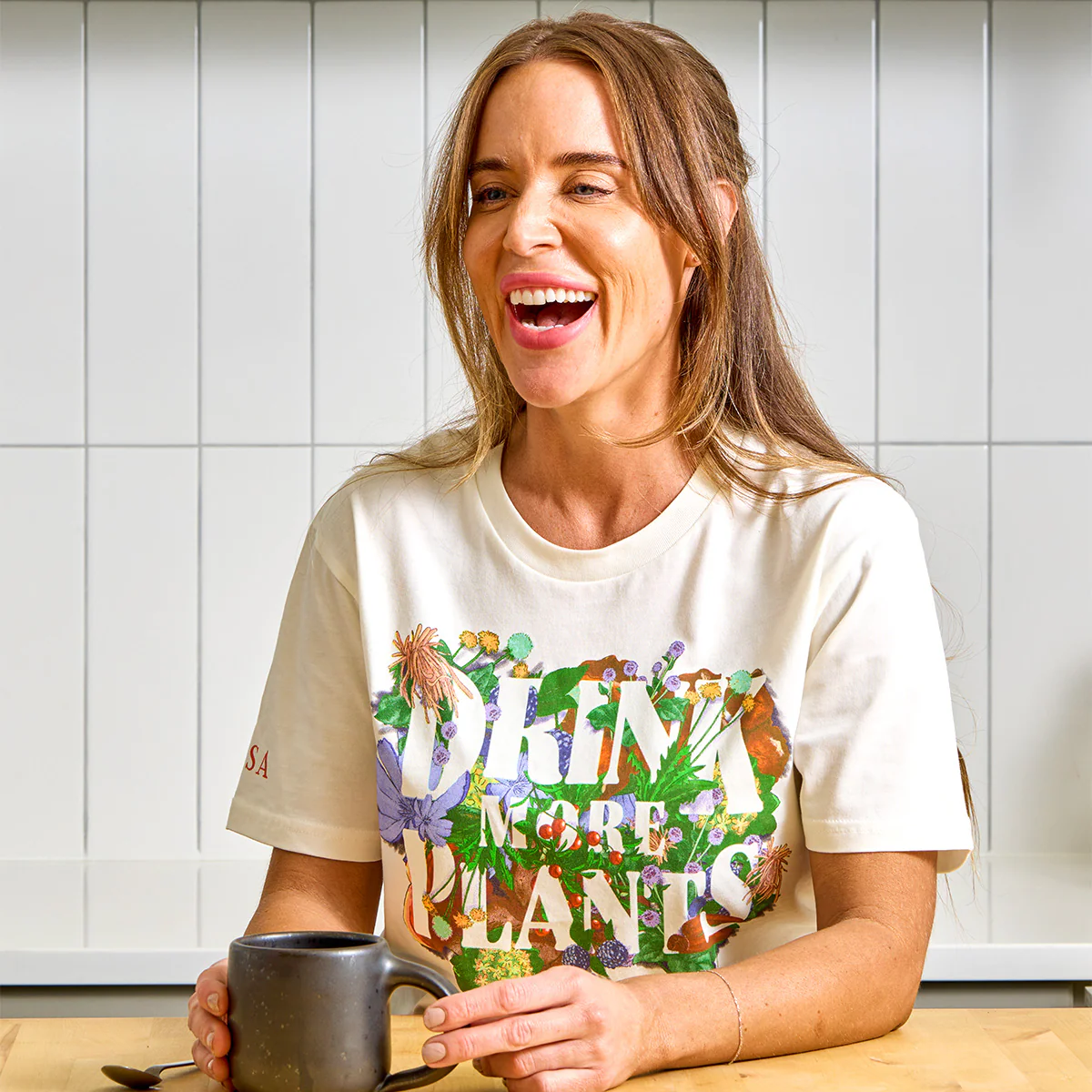 Drink More Plants Natural Tee - Image 3
